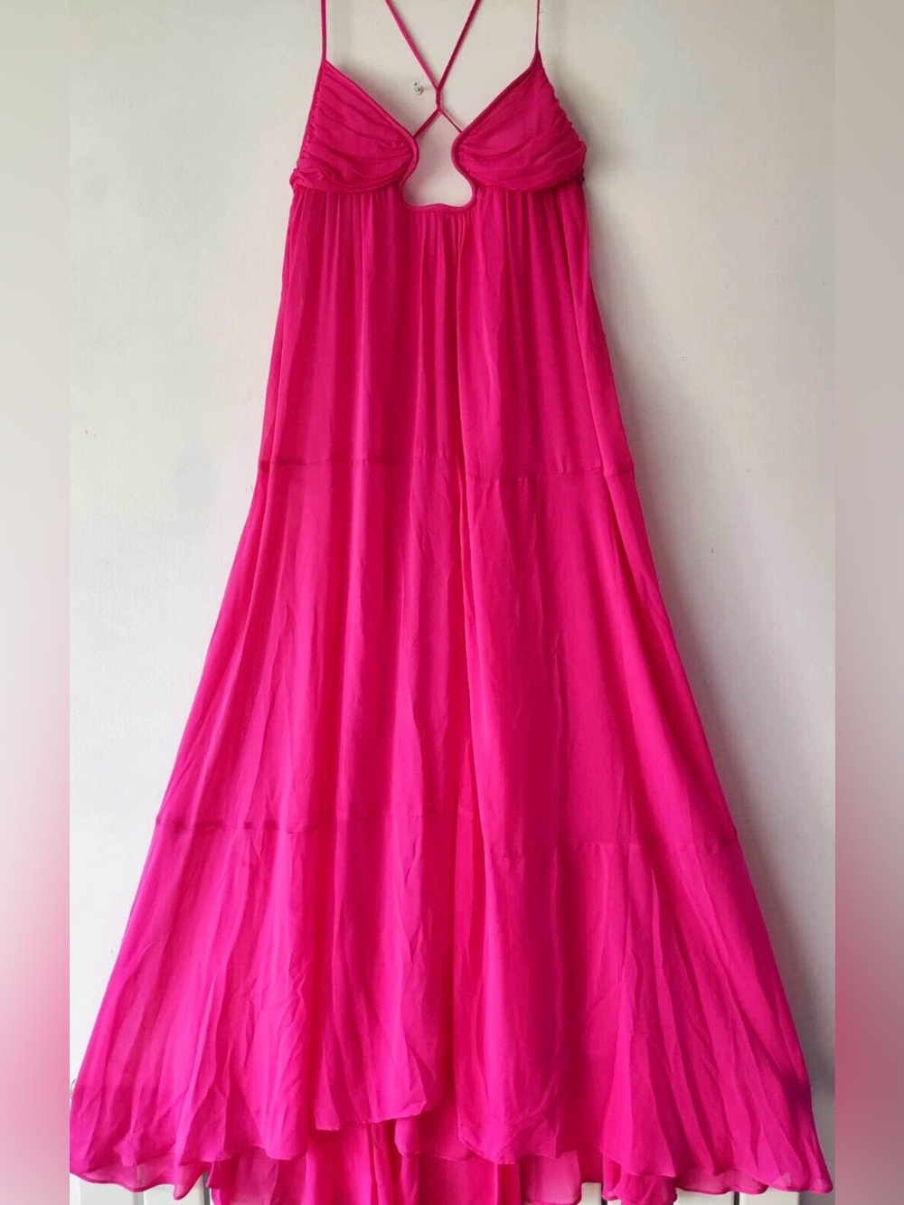 ZARA bright fuchsia pink voluminous
Bustier cutout maxi dress